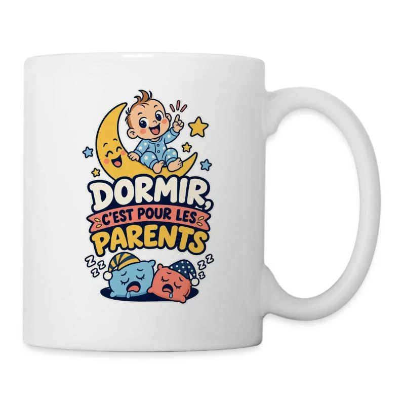 Dormir, c’est pour les parents — Mug blanc, blanc