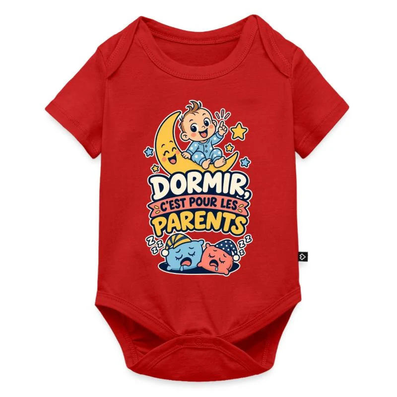 Dormir, c’est pour les parents — Body à manches courtes Premium Bébé, rouge