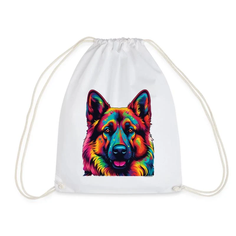 Berger allemand — Portrait pop art — Sac de sport léger, blanc