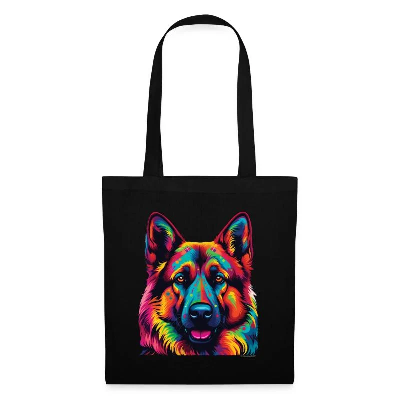 Berger allemand — Portrait pop art — Sac en tissu, noir