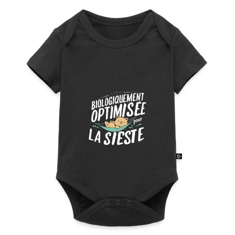 Biologiquement optimisée pour la sieste — Body à manches courtes Premium Bébé, noir