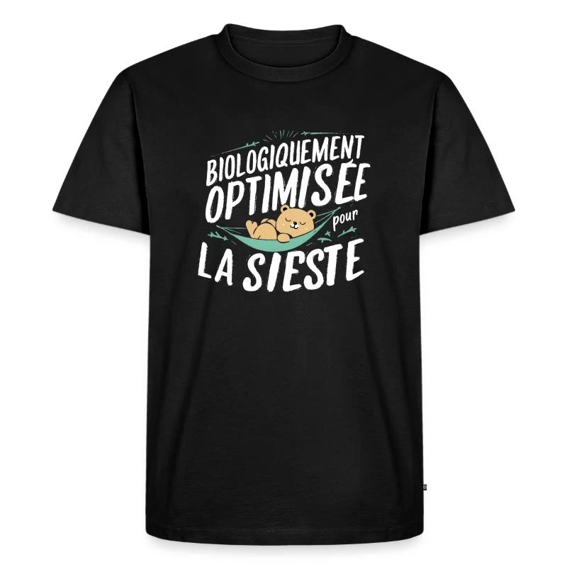 Biologiquement optimisée pour la sieste — T-shirt Premium bio Homme, noir
