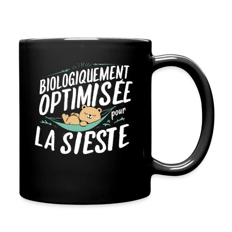 Biologiquement optimisée pour la sieste — Mug uni, noir