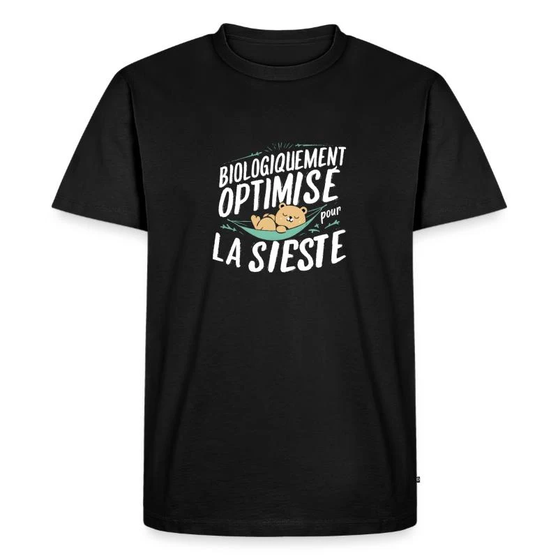 Biologiquement optimisé pour la sieste — T-shirt Premium bio Homme, noir