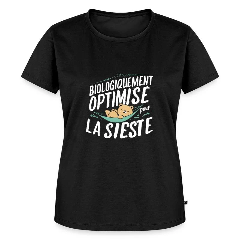 Biologiquement optimisé pour la sieste — T-shirt Premium bio Femme, noir