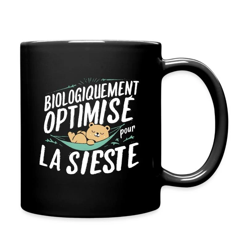Biologiquement optimisé pour la sieste — Mug uni, noir