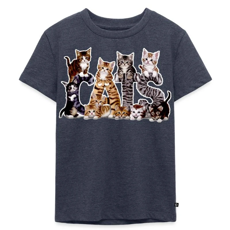 Cats — L’alphabet félin — T-shirt Premium bio Enfant, bleu jeans