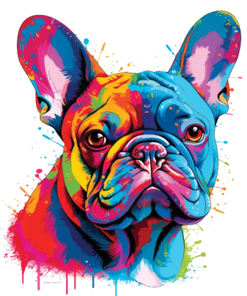 Bouledogue français — Portrait pop art