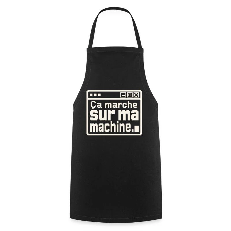 Ça marche sur ma machine — Tablier de cuisine, noir