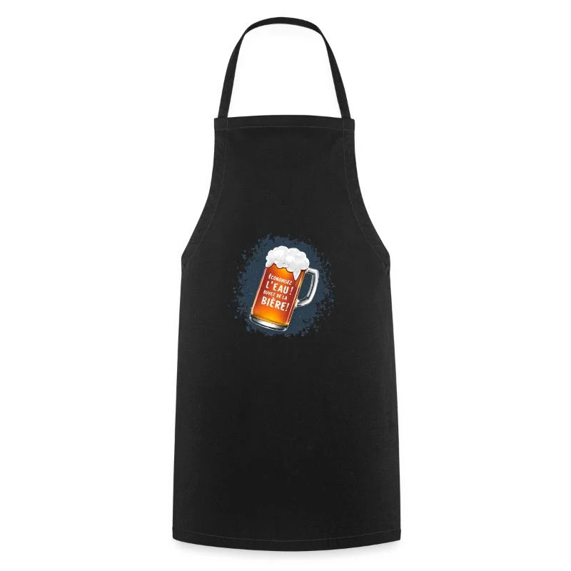 Économisez l’eau ! Buvez de la bière ! — Tablier de cuisine, noir