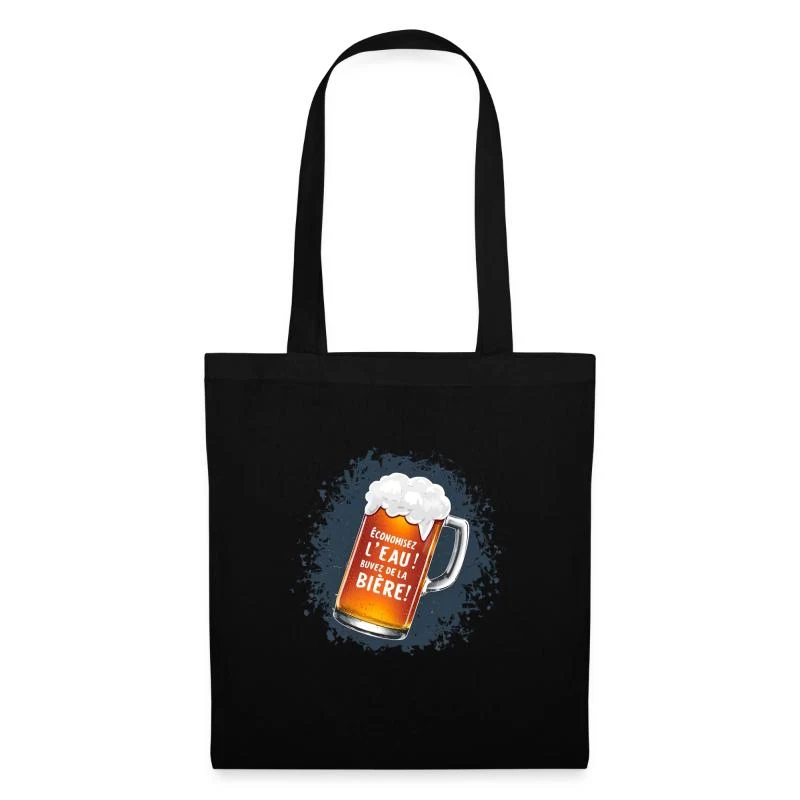 Économisez l’eau ! Buvez de la bière ! — Sac en tissu, noir