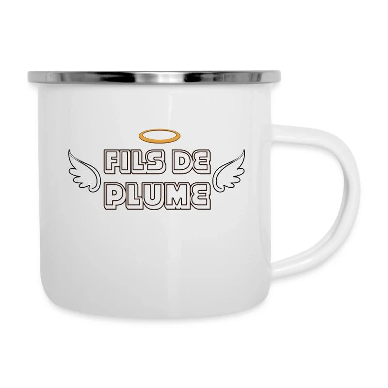 Fils de Plume — L’ange rebelle — Tasse émaillée, blanc