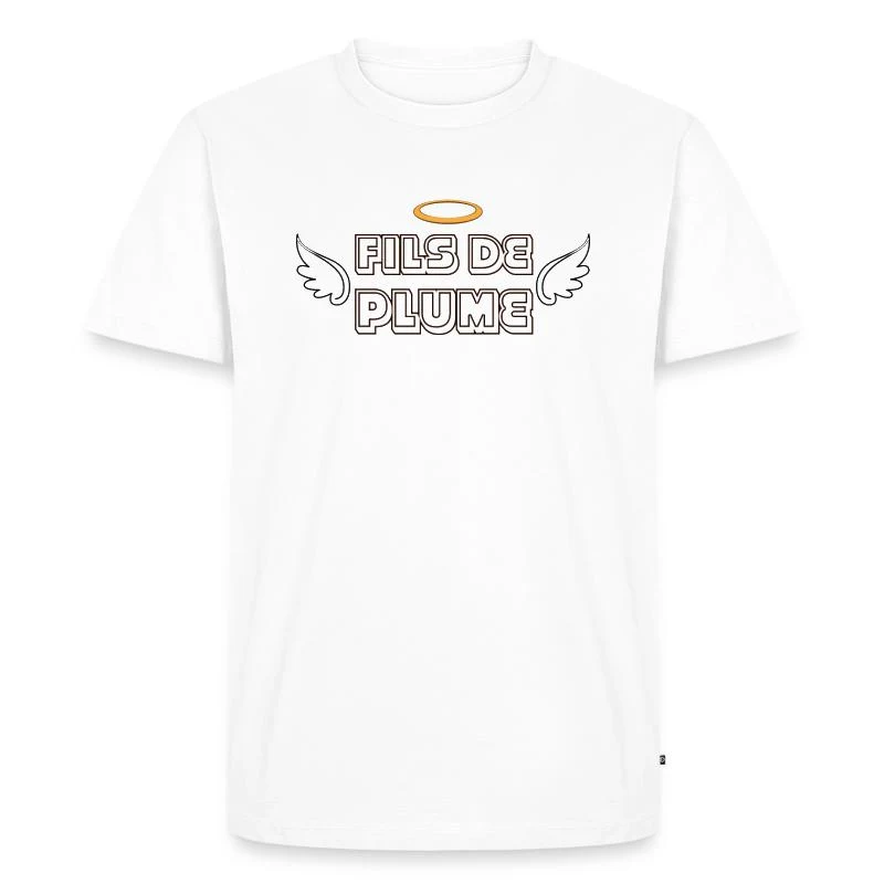 Fils de Plume — L’ange rebelle — T-shirt Premium bio Homme, blanc