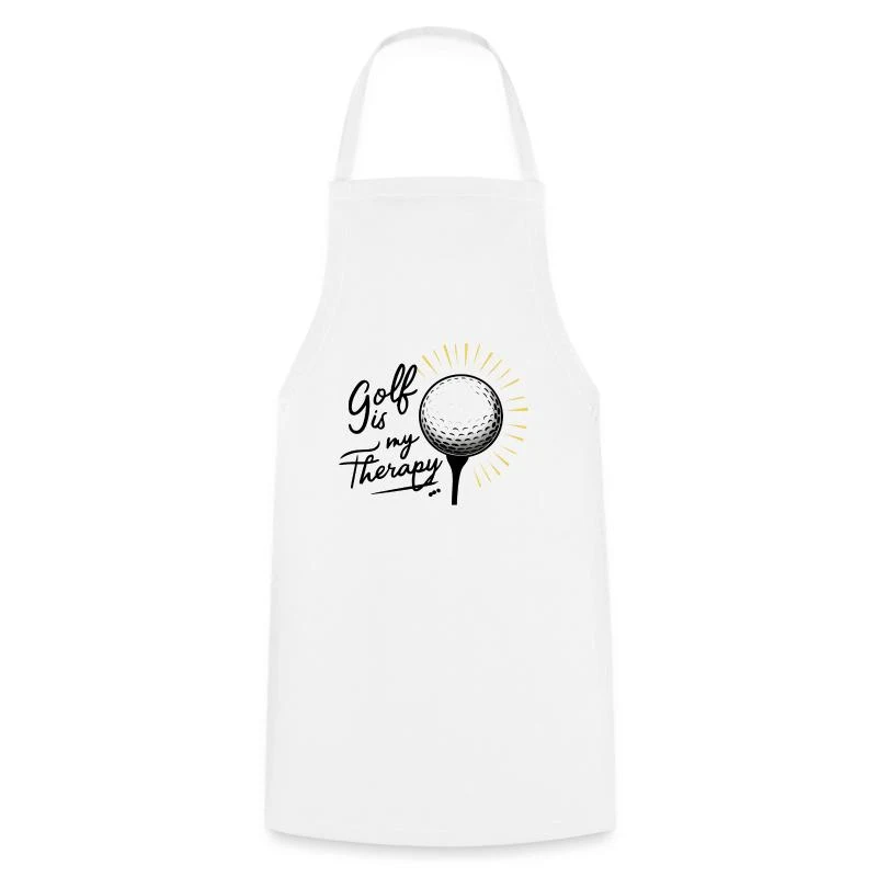 Golf is my therapy — Tablier de cuisine, blanc
