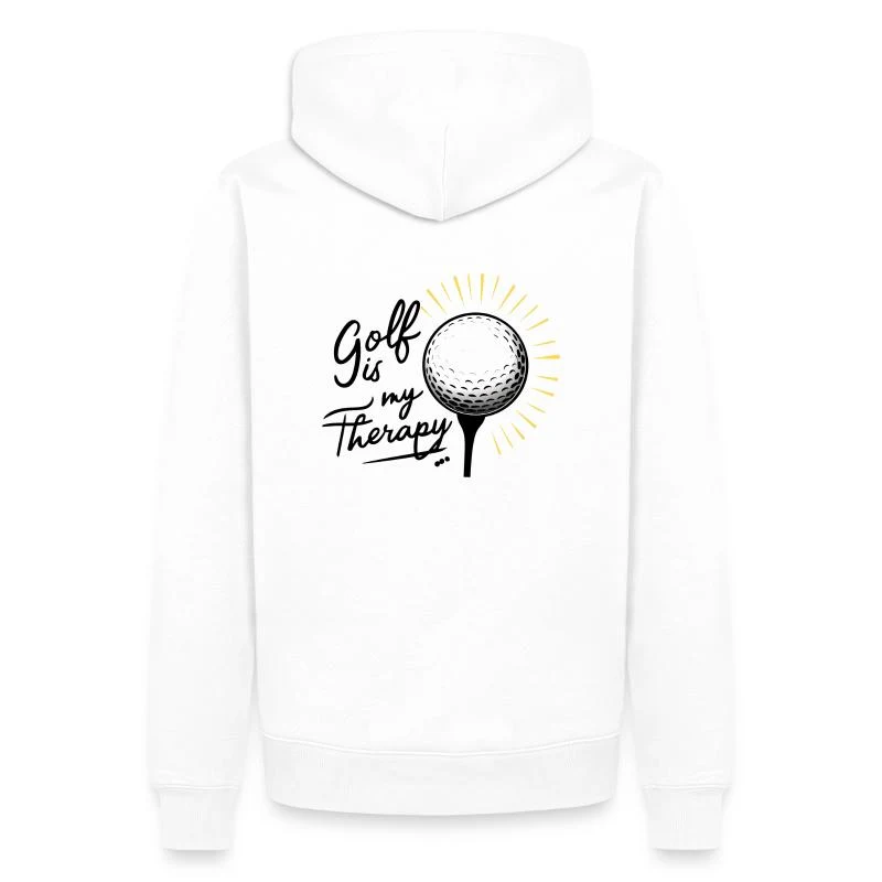 Golf is my therapy — Sweat à capuche Premium bio Homme, blanc