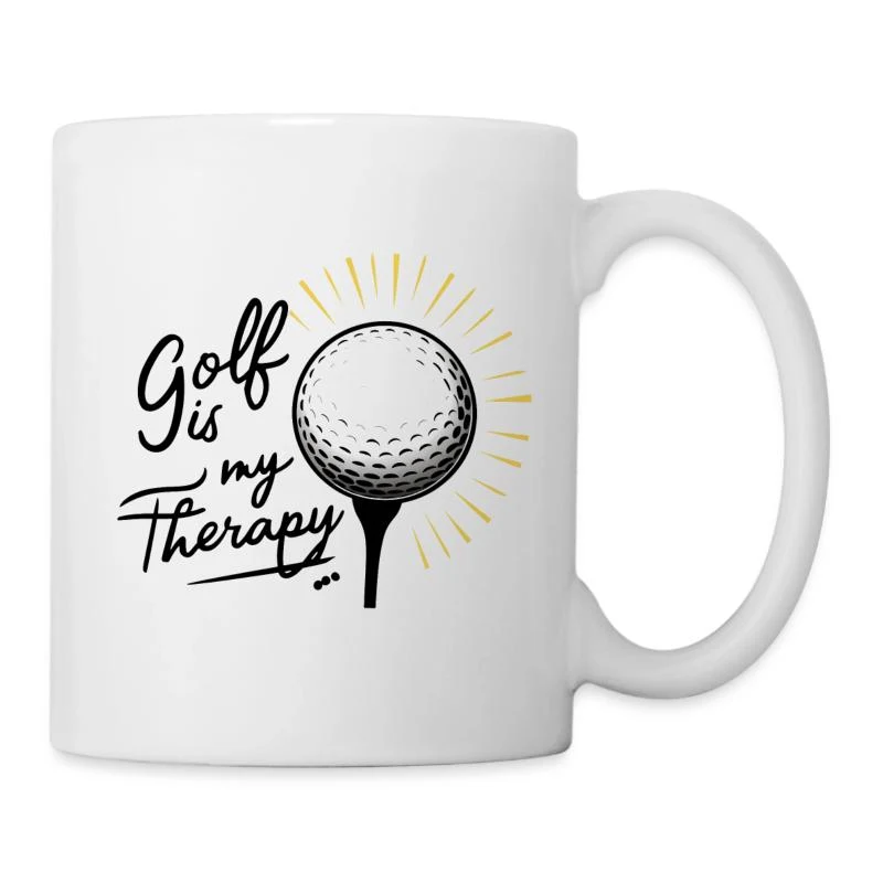 Golf is my therapy — Mug blanc, blanc