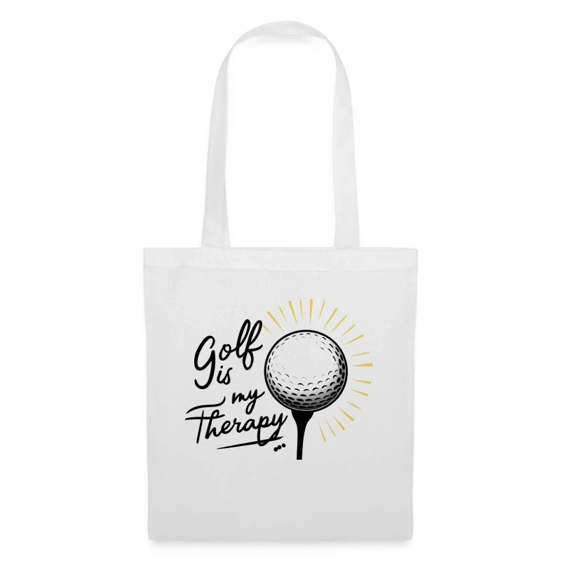 Golf is my therapy — Sac en tissu, blanc