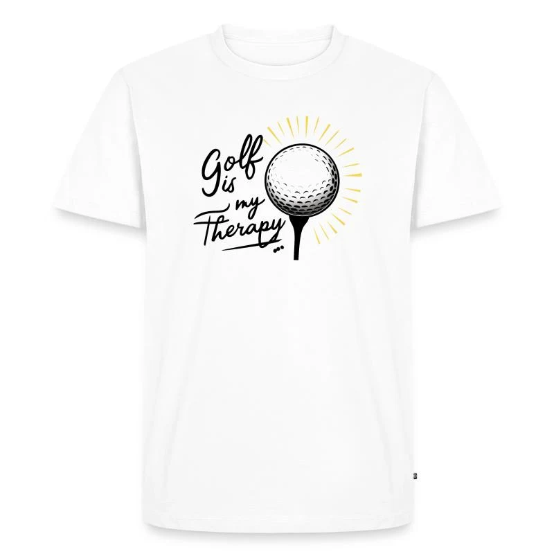 Golf is my therapy — T-shirt Premium bio Homme, blanc