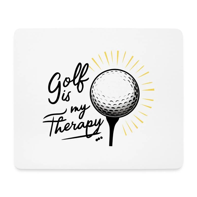 Golf is my therapy — Tapis de souris (format paysage), blanc