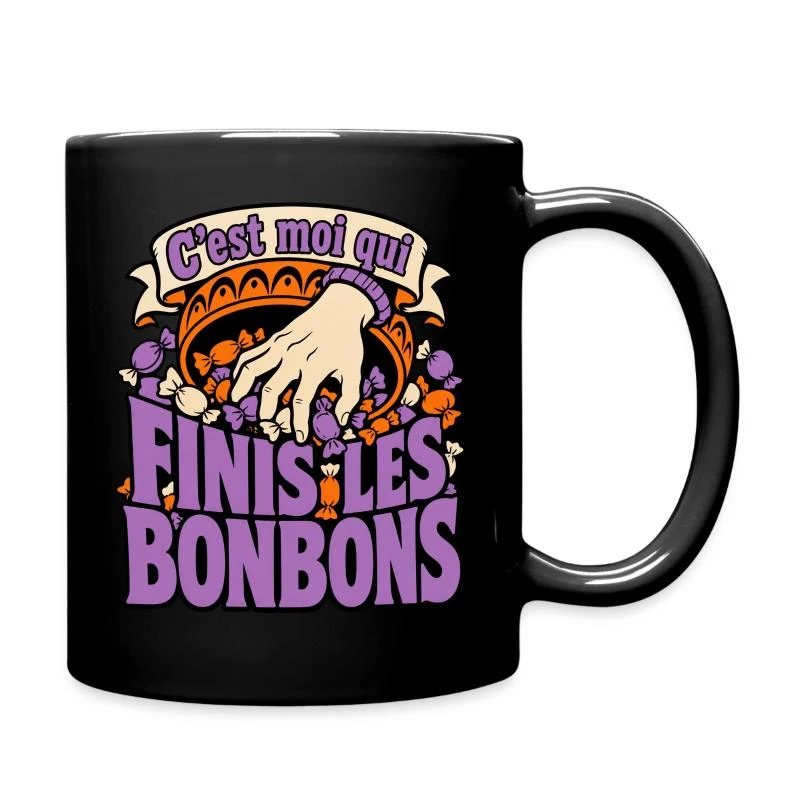 C’est moi qui finis les bonbons — Mug uni, noir