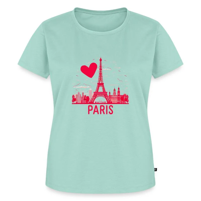 J’aime Paris — Cœur et tour Eiffel — T-shirt Premium bio Femme, menthe
