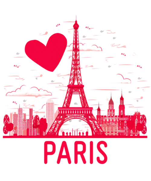 J’aime Paris — Cœur et tour Eiffel
