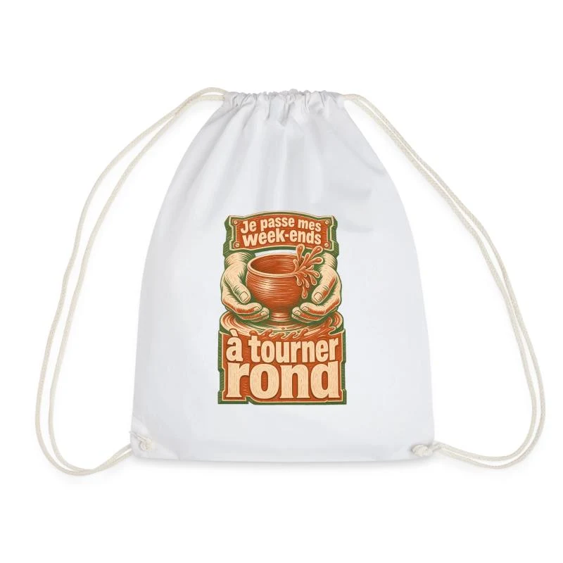 Je passe mes week-ends à tourner rond — Sac de sport léger, blanc