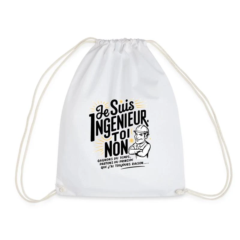 Je suis ingénieur, toi non — Sac de sport léger, blanc