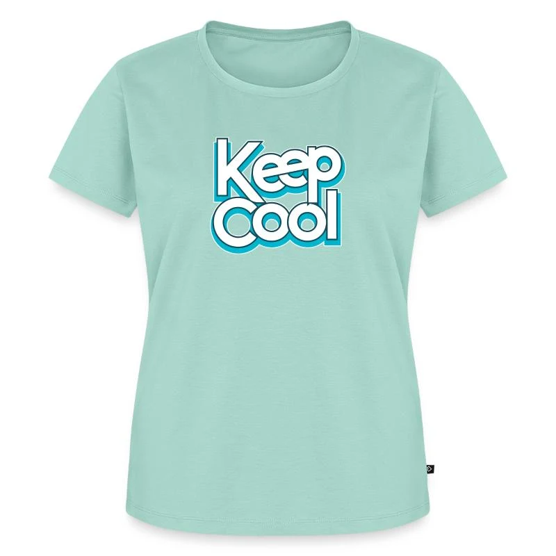 Keep cool — Typographie turquoise — T-shirt Premium bio Femme, menthe