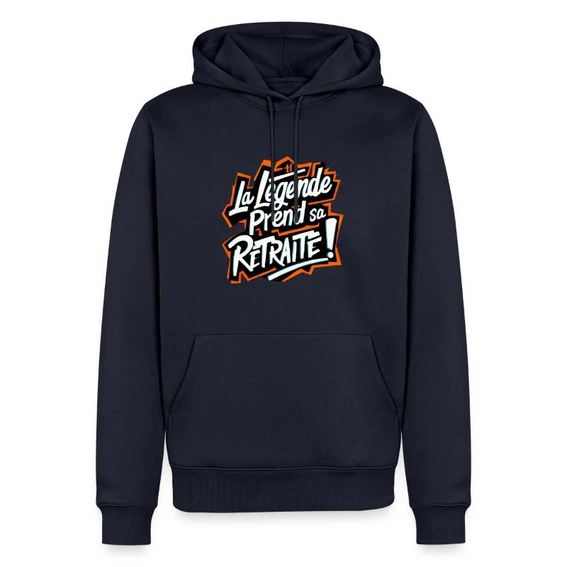 La légende prend sa retraite ! — Sweat à capuche Premium bio Homme, bleu marine