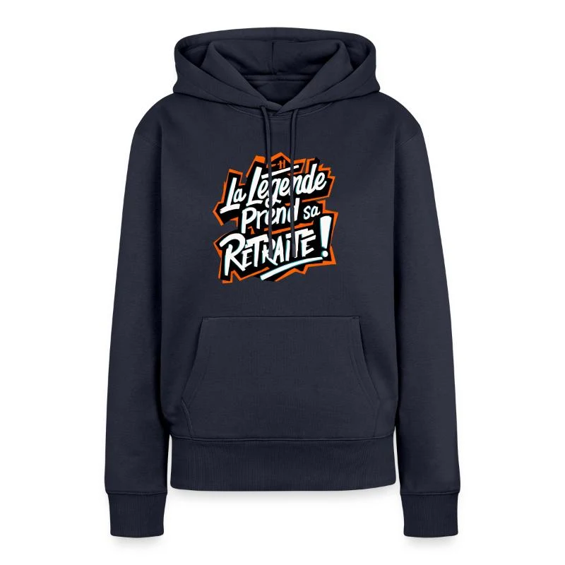 La légende prend sa retraite ! — Sweat à capuche Premium bio Femme, bleu marine