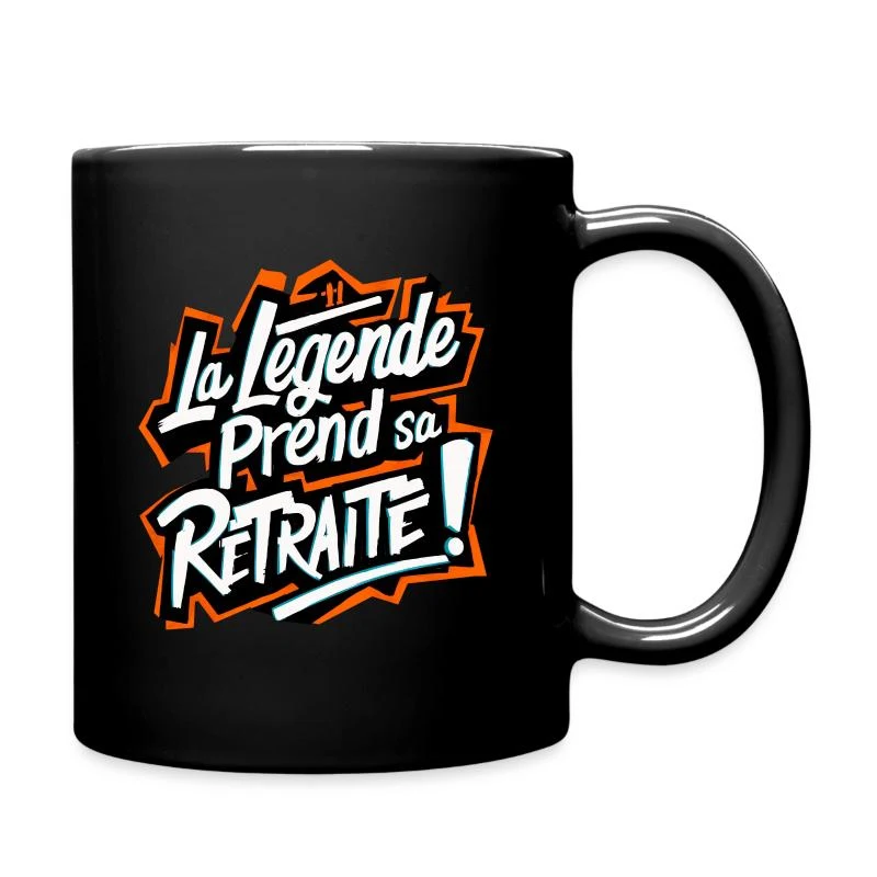 La légende prend sa retraite ! — Mug uni, noir