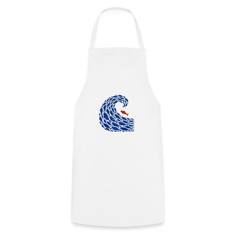 Le banc indocile — Poisson rebelle — Tablier de cuisine, blanc