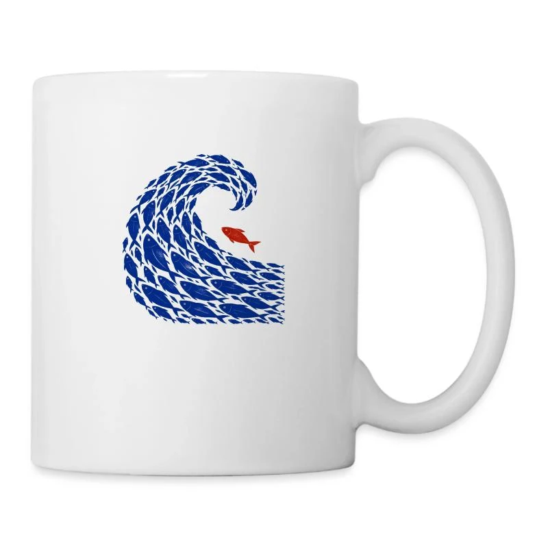 Le banc indocile — Poisson rebelle — Mug blanc, blanc