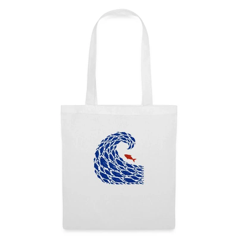Le banc indocile — Poisson rebelle — Sac en tissu, blanc