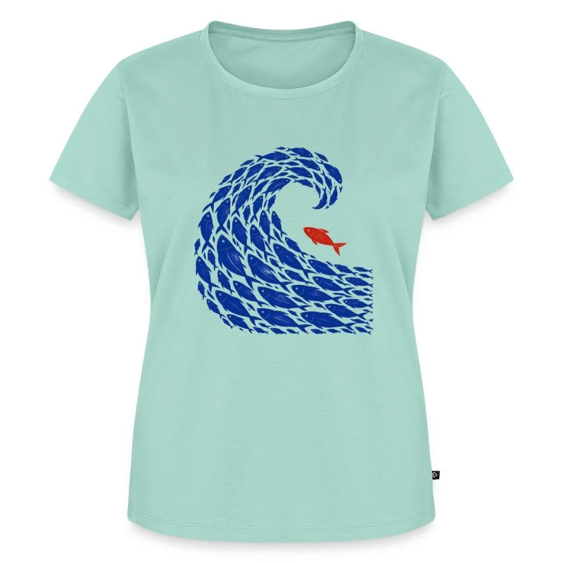 Le banc indocile — Poisson rebelle — T-shirt Premium bio Femme, menthe