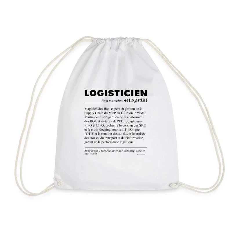 Logisticien — Définition du métier — Sac de sport léger, blanc