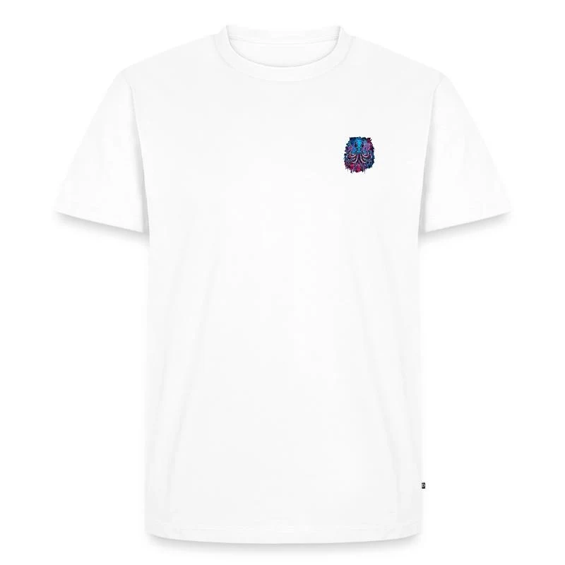 Pieuvre dark néon — T-shirt Premium bio Homme, blanc