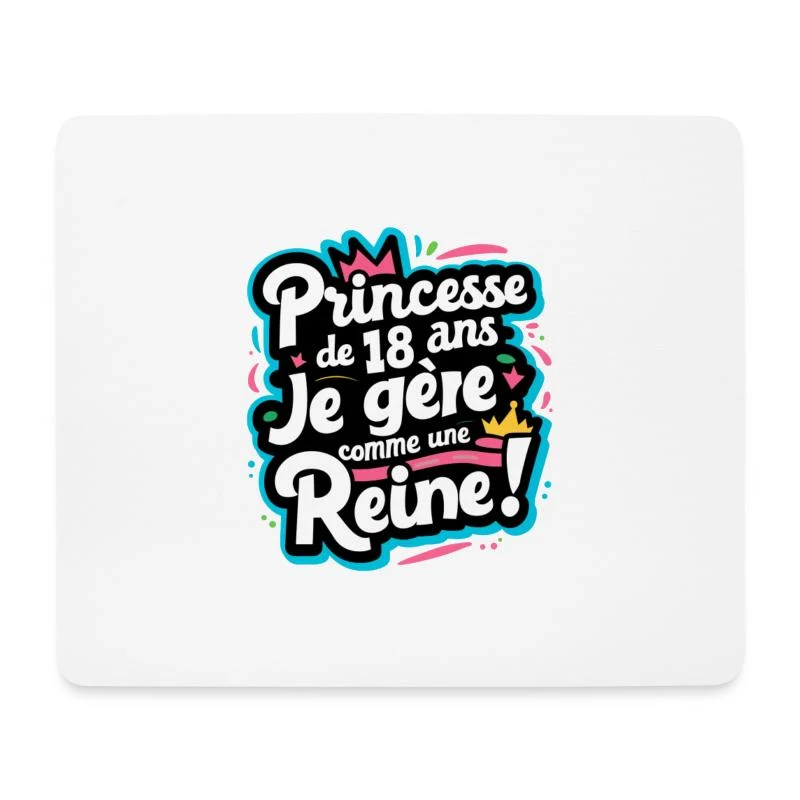 Princesse de 18 ans — Reine en couleurs — Tapis de souris (format paysage), blanc
