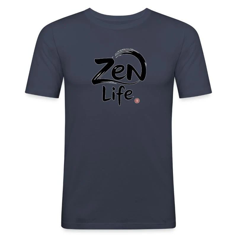 Zen Life — T-shirt près du corps Homme, bleu marine