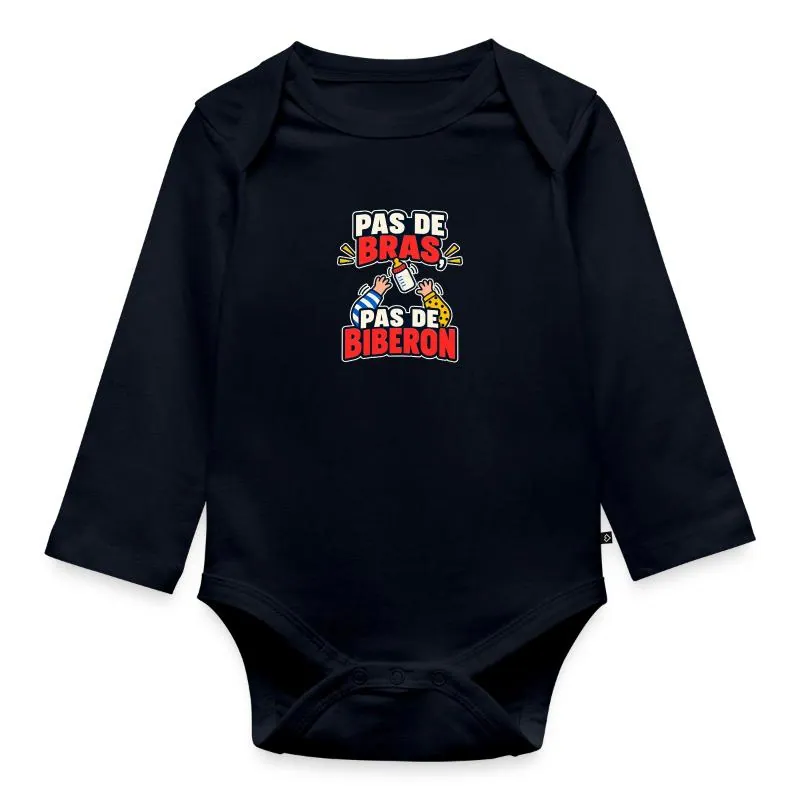 Body Bébé bio manches longues · bleu marine — Pas de bras, pas de biberon – Bébé