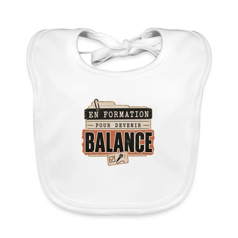 Bavoir bio Bébé · blanc — En formation pour devenir balance