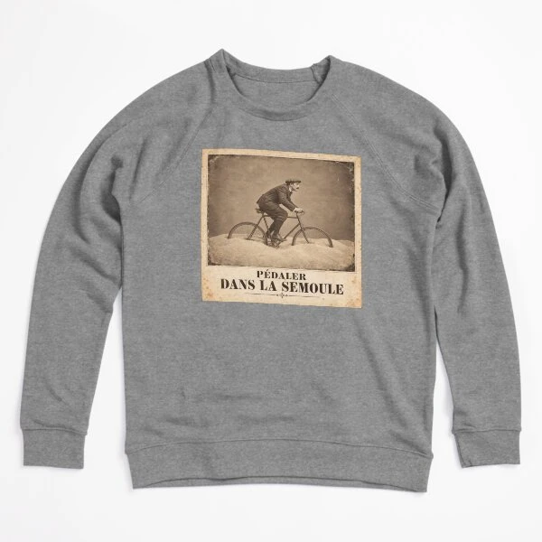 Pédaler dans la semoule — Champion du surplace sur Sweatshirt léger · Gris chiné
