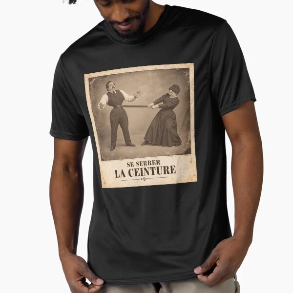 Se serrer la ceinture — Budget taille guêpe sur T-shirt respirant · Noir