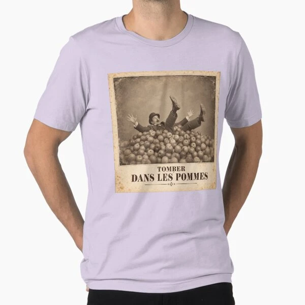 Tomber dans les pommes — Récolte humaine sur T-shirt délavé vintage · Lavande délavée