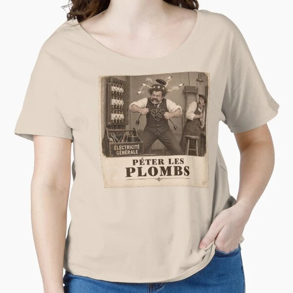 Péter les plombs — Court-circuit personnel sur T-shirt coupe relax · Crème