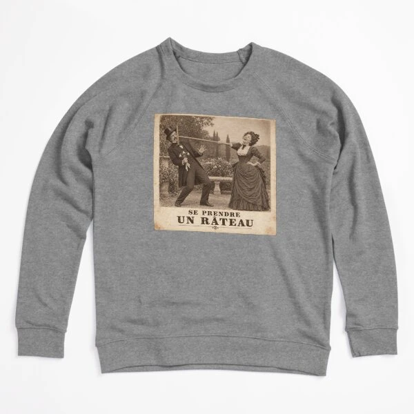 Se prendre un râteau — Refus frontal sur Sweatshirt léger · Gris chiné
