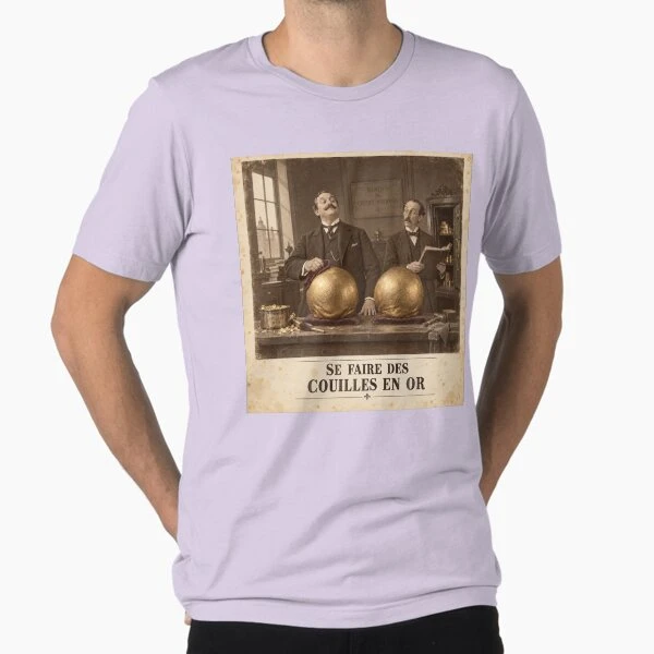 Se faire des couilles en or sur T-shirt délavé vintage · Lavande délavée