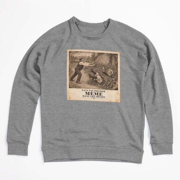 Mémé dans les orties — Résistance piquante sur Sweatshirt léger · Gris chiné