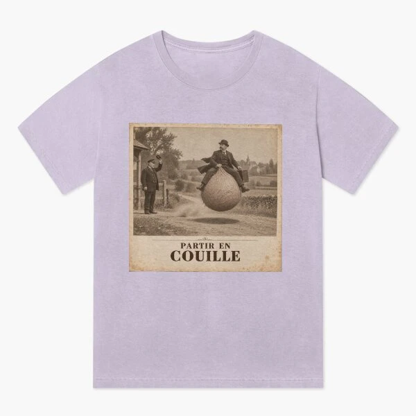 Partir en couille — Voyage à rebonds sur T-shirt délavé vintage · Lavande délavée
